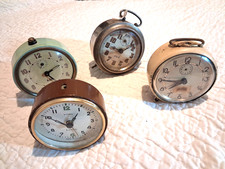 4 Ancien Réveil Mecanique Jaz Horbijo VITYAZ USSR Pour Pieces