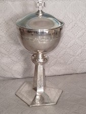1330 gr/GRAND CIBOIRE/RESERVE HOSTIES/ARGENT/STYLE ART DECO/H.33cm,DIAM.15cm/XXè