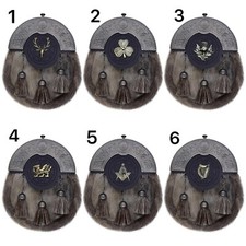 Écossais Cantle Celtique Antique Complet Robe Kilt Sporrans Avec Ceinture Chaîne