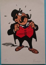 FRANQUIN - RARE SERIGRAPHIE - LE MAIRE DE CHAMPIGNAC - NUMEROTEE 115/120 -SIGNEE