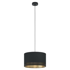 Lustre Moderne en Tissu Noir Et Or 1 Lumière GL0450