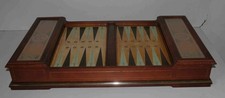 Ancien jeu en bois Backgammon médailler Franklin