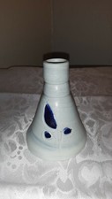 Vintage Williamsburg Pottery Salt Glaze Colbalt Blue Bud Vase 3 1/2 Inches tall 