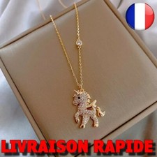 Collier Licorne Cheval Strass