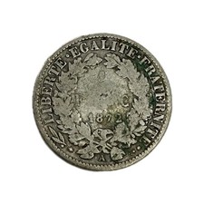 Cérès 1 Franc 1872 Grand A. Argent.  4.79 Gr