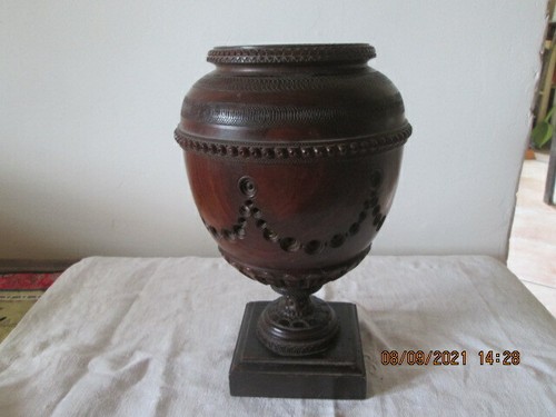Urne vase balustre bois - en,