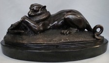 Statue Sculpture Tigre Crocodile Animalier Style Art Deco Style Art Nouveau Bron