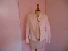 Veste femme Batiste gpe Bleu Blanc Rouge en 38 40 écru tulle broderie  Et NEUF