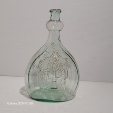 Bouteille ancienne verre soufflé Gourde pélerin 19ème St François Regis Religion
