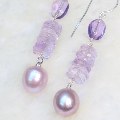 Boucles oreilles améthyste - d'oreilles,