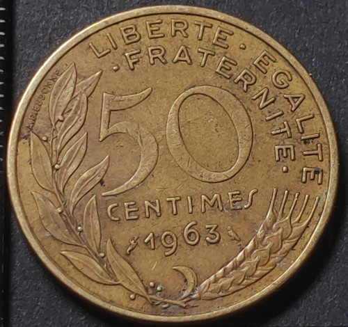 Centimes 1963 plis - 50,