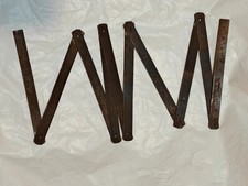 Ancien mètre gradué pliable 10 articulations en bronze