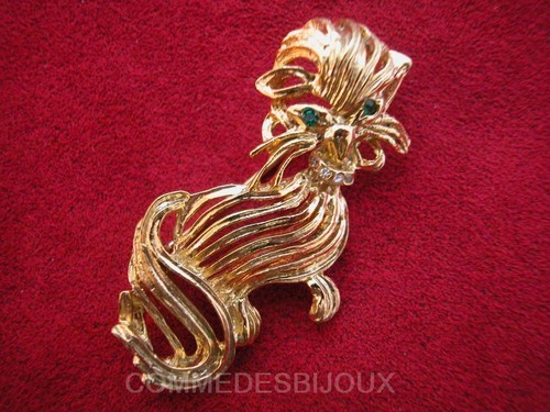 Broche chat ouvragé - broche,