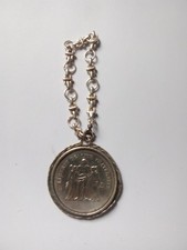 Ancienne Pièce argent massif porte clés 1977 RARE 50 grammes + chaine massif