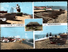 SAINT-CYPRIEN (66) PECHE au LAMPARO , BARQUES animées en 1966