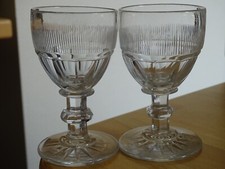 BACCARAT CRISTAL 2 ANCIENS VERRES A PORTO COTES PLATES ht 10,5 cm 19 EME