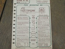 Fiche technique RTA,Saviem ex Renault moteur 572