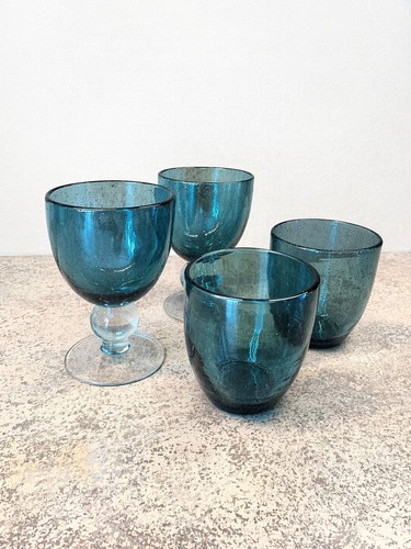 Set blue bubble glasses - of, 4