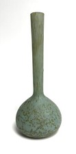 Vase soliflore en pâte de verre marmoréen du vert au jaune - 20 cm