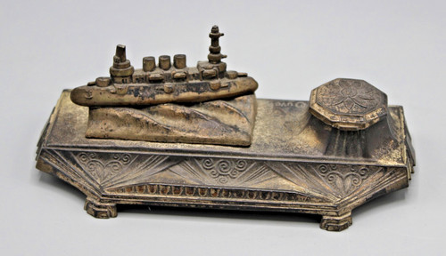 Ancien encrier regule navire - ancien,