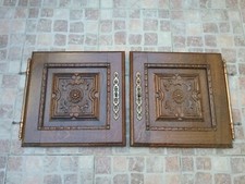 2 Anciennes Portes De Meuble en chêne   Avec Charnières Cuivre