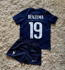Ensemble Maillot de foot + Short Nike FFF (Benzema 19) Bleu 6-7 Ans CD1271-498