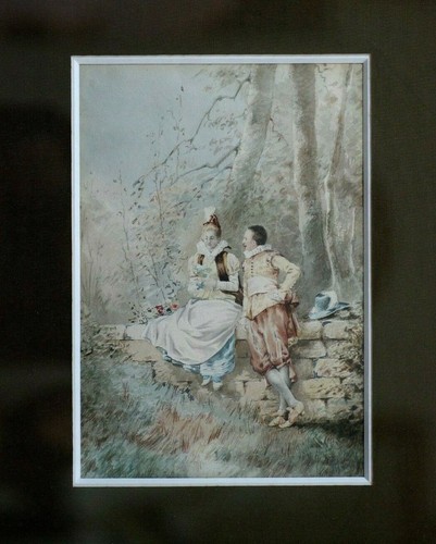 Aquarelle fin 19ème classique
