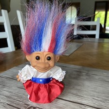 Poupée America troll Russ Berrie 1990 Officielle 15 Cm Avec Cheveux