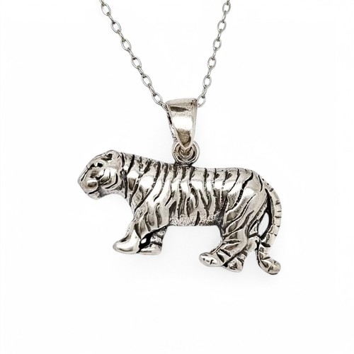 Collier pendentif charme tigre - collier,