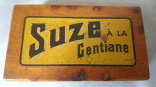 ANCIENNE BOITE POUR JEU DE CARTE PUBLICITE SUZE A LA GENTIANE BAR 1950-1970 BOIS