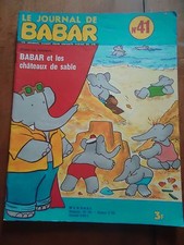 * LE JOURNAL DE BABAR N° 41 * 1972 Laurent de Brunhoff plage chateaux sable mer