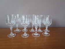 9 Verres à vin en cristal d' Arques modèle Longchamp H 14cm