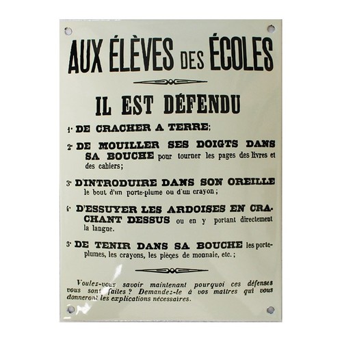 Plaque émaillée humoristique