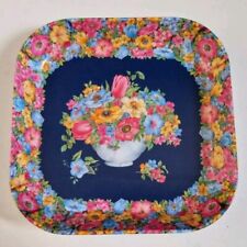 Plateau Mebel En Plastique A Décor De Fleurs Made In Italy Vintage Rétro