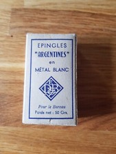 Boite Ancienne Epingles « Argentines » En Metal Blanc - Pleine