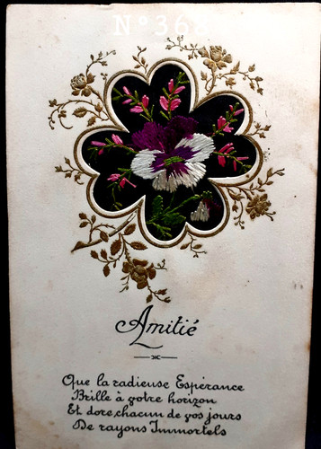 368 cpa postale brodée - -cpa,