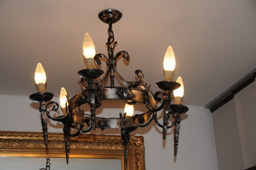 Lustre fer forgé - lustre, forges