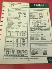 Fiche technique automobile moteur Scania DS14 L LB LBS LBT LS140 édition 1973