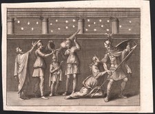 1742 Rare gravure Virgile Énée Vénus départ de Troie l'Énéide mythologie