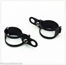 1 Paire de pattes collier  fixation clignotants sur la fourche NOIR  moto custom