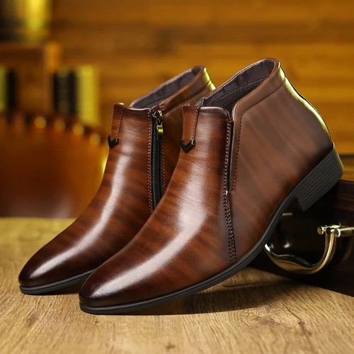 Bottines rétro cuir - cuir, pu