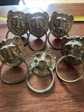 Lot de Quincaillerie Poignée de Tiroirs tête de Lion XIX Eme Bronze Q8