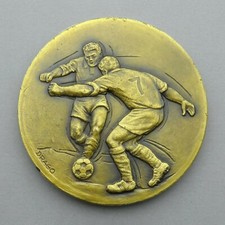 French Vintage Large Medal. Sport, Football Foot Ball, Man. 1983. By Drago.