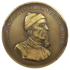France médaille Commandant Jacques-Yves Cousteau Calypso n.d par R. Duboc laiton