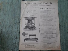Gabriel Gérard DIJON F. VULIN Cie à FEURS..chauffage alcool pétrole AZUREA 1921
