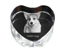 Pembroke Welsh Corgi cœur de cristal avec chien Art-Dog