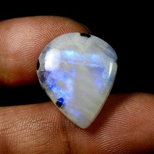 Pierre précieuse cabochon pierre de lune arc-en-ciel bleu naturel en forme...