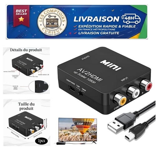 Adaptateur rca vers hdmi - adaptateur,