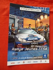 Carte postale publicitaire voiture rallye jeunes PEUGEOT ffsa ~2004