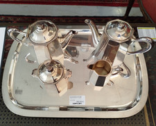 ERCUIS SERVICE a THE CAFE Metal Argente Art Deco Theiere Argenterie 39MAG 02/07